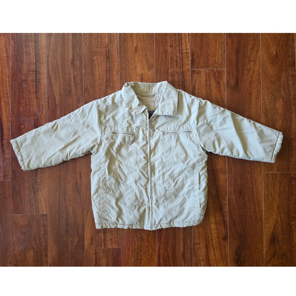 Kenneth Cole Reaction Boys Tan Khaki Nylon Full Zip Fall / Winter Jacket Size 4